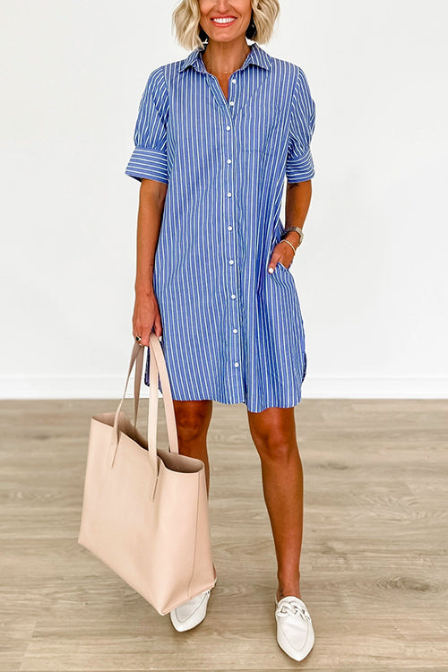 MYKONOS – Striped Shirt Dress – 6891