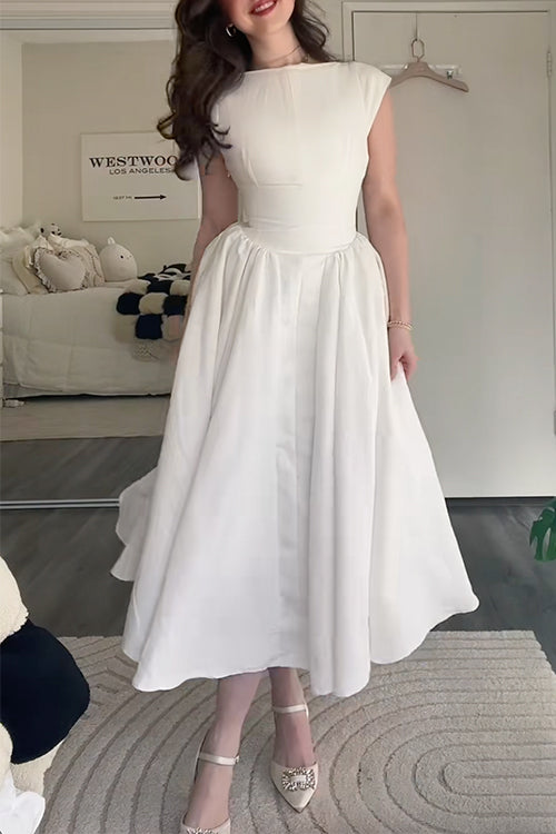 SANTORINI – Cap Sleeve Midi Dress – 2786