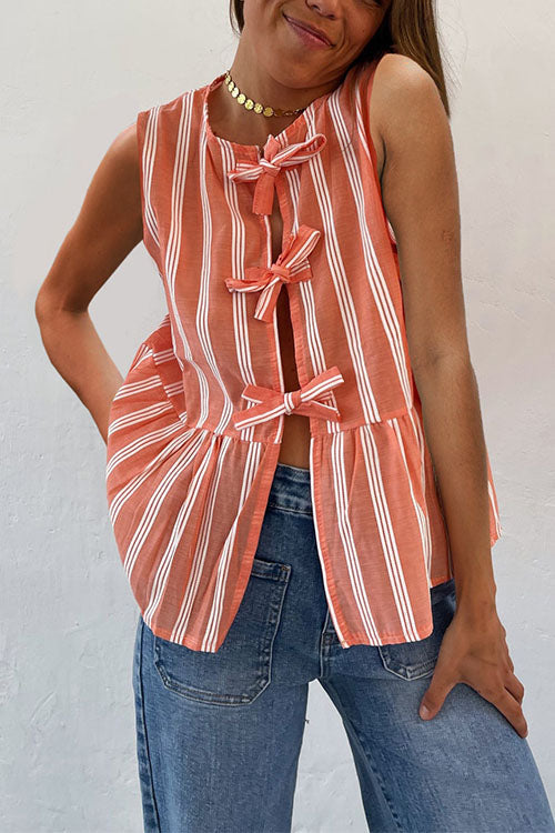 LISBON – Striped Ruffle Top – 7328