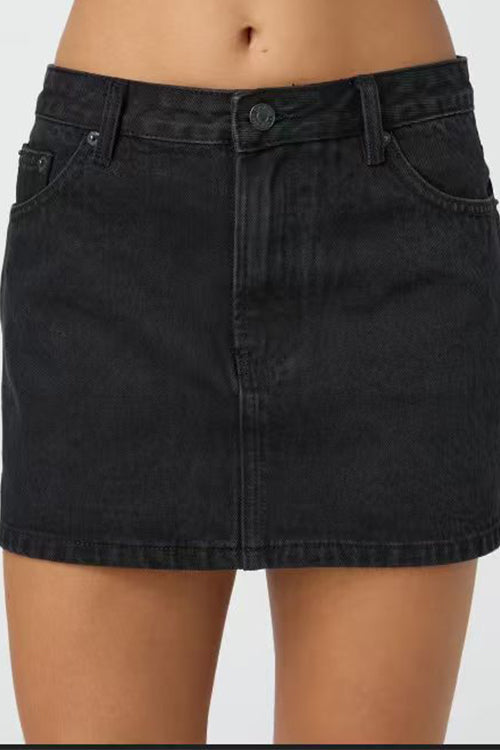 LYON – One Button Denim Mini Skirt – 5347