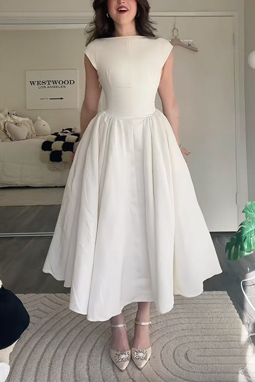 SANTORINI – Cap Sleeve Midi Dress – 2786