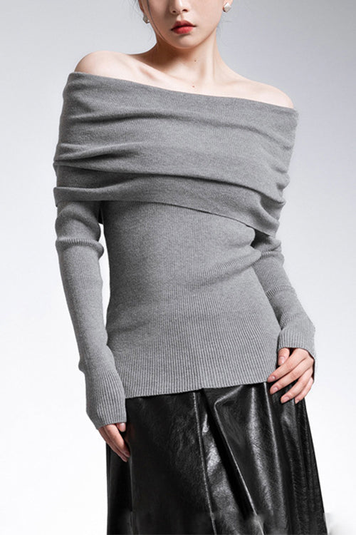 ANTWERP – Off Shoulder Knit Sweater – 7095