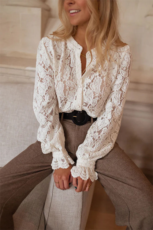 VALLETTA – Ruffle Lace Shirt – 9439