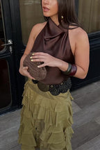 ATHENS – Halter Satin Top – 8685