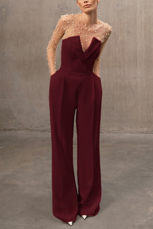 LISBON – Strapless Wide Leg Jumpsuit – 2891
