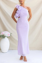 MILAN – One Shoulder Maxi Dress – 4434