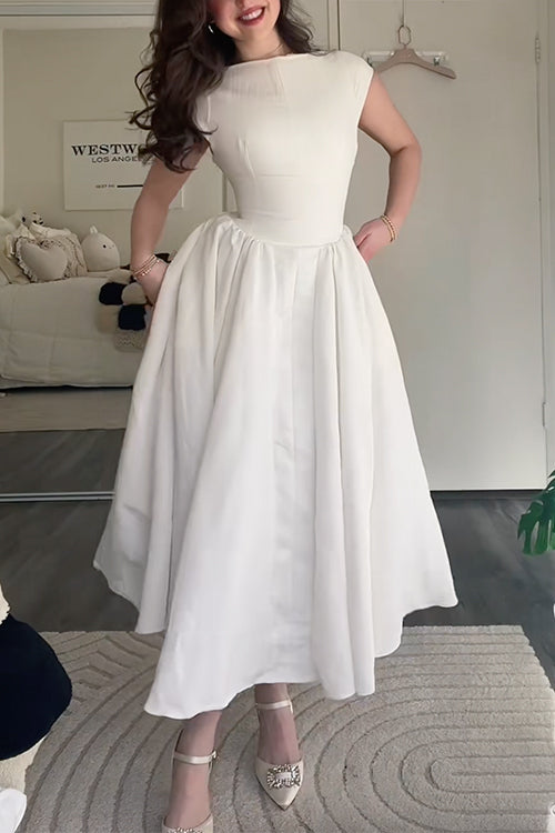 SANTORINI – Cap Sleeve Midi Dress – 2786