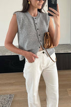 VALLETTA – Sleeveless Button-Down Top – 9320