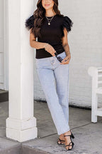 RHODES – Polka Dot Ruffle Top – 3434