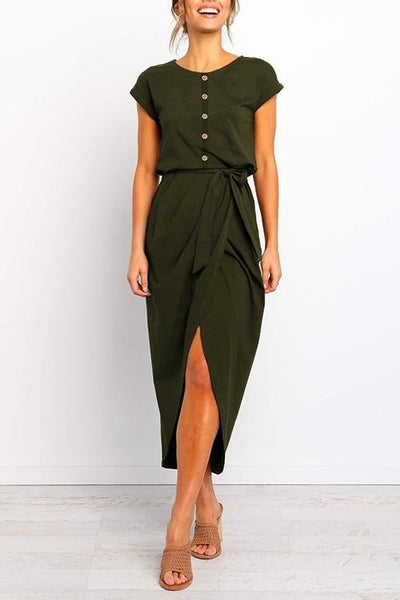 VENICE – Kapmouw Button Jurk – 8653