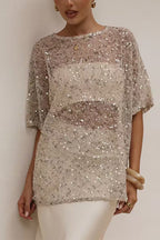 FORMENTERA – Crochet Sequin Top – 7243