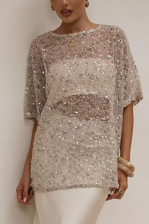FORMENTERA – Crochet Sequin Top – 7243
