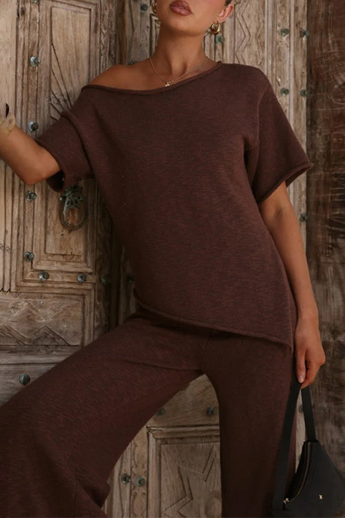 MONTPELLIER – Asymmetrical Knit Top – 7688