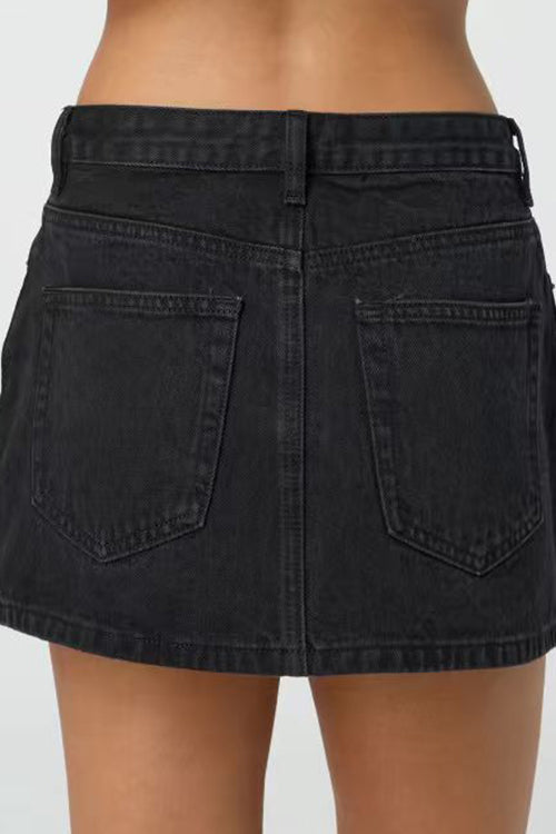 LYON – One Button Denim Mini Skirt – 5347