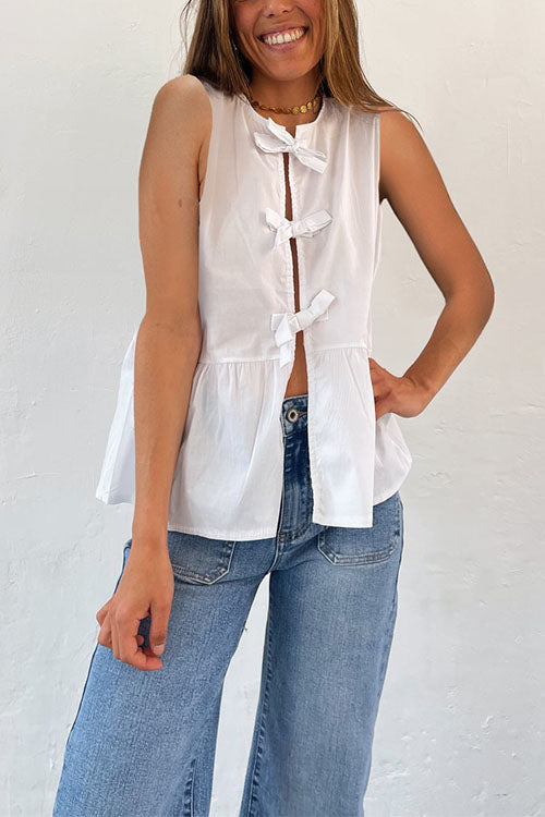 LISBON – Striped Ruffle Top – 7328