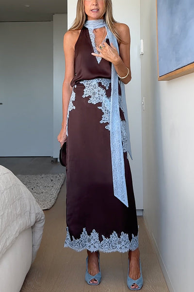 NAPLES – Hoge Taille Maxi Rok – 9297