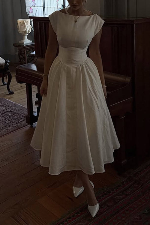 SANTORINI – Cap Sleeve Midi Dress – 2786