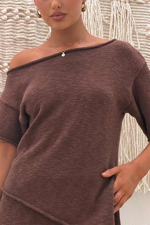 ROME – Asymmetrical Knit Top – 8143