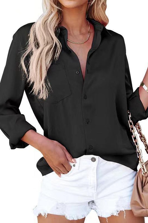 CORFU – Long Sleeve Satin Shirt – 9686