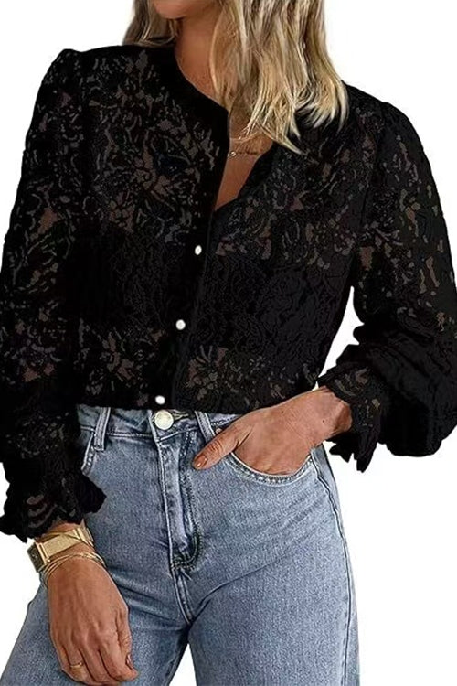 VALLETTA – Ruffle Lace Shirt – 9439