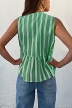 LISBON – Striped Ruffle Top – 7328