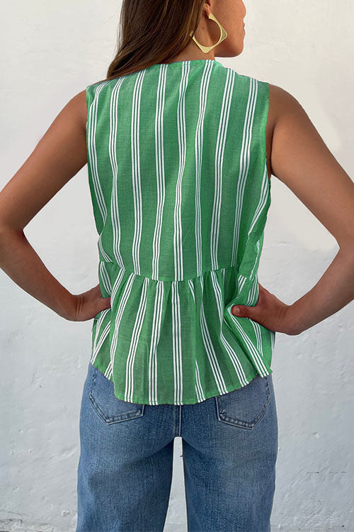 LISBON – Striped Ruffle Top – 7328