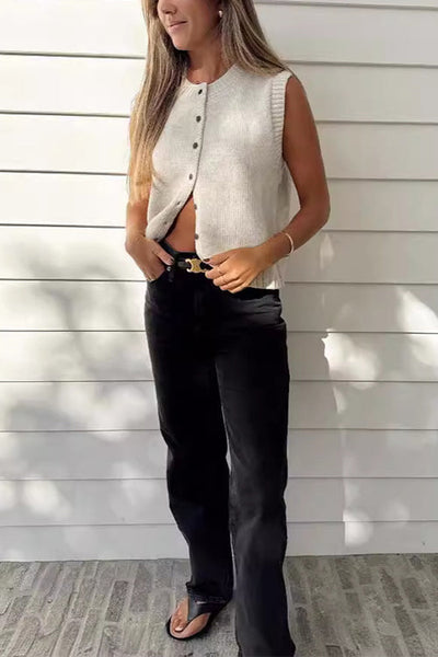 VALLETTA – Sleeveless Button-Down Top – 9320