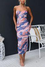 VALLETTA – Printed Bodycon Midi Dress – 5992