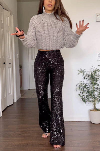 ZURICH – Sequin Bell Bottom Pants – 4179