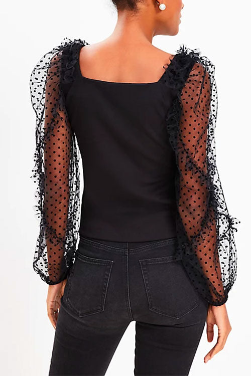 CAPRI – Sheer Sleeve Top – 7926