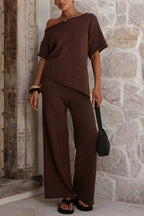 ROME – Asymmetrical Knit Top – 8143