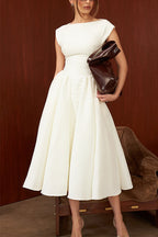 SANTORINI – Cap Sleeve Midi Dress – 2786