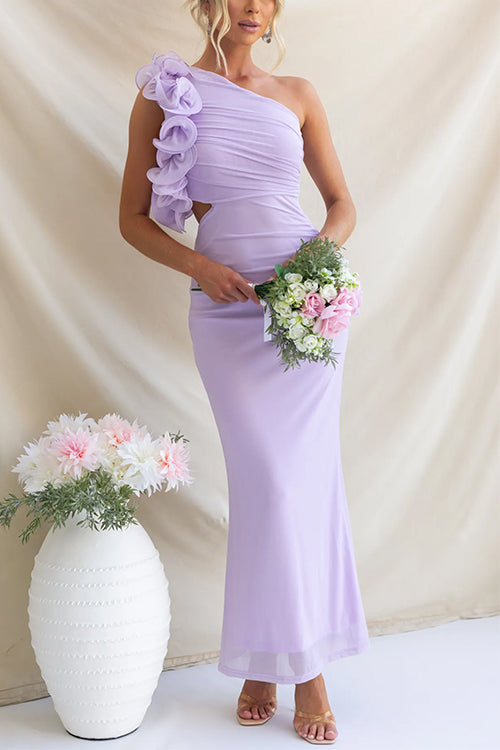 MILAN – One Shoulder Maxi Dress – 4434