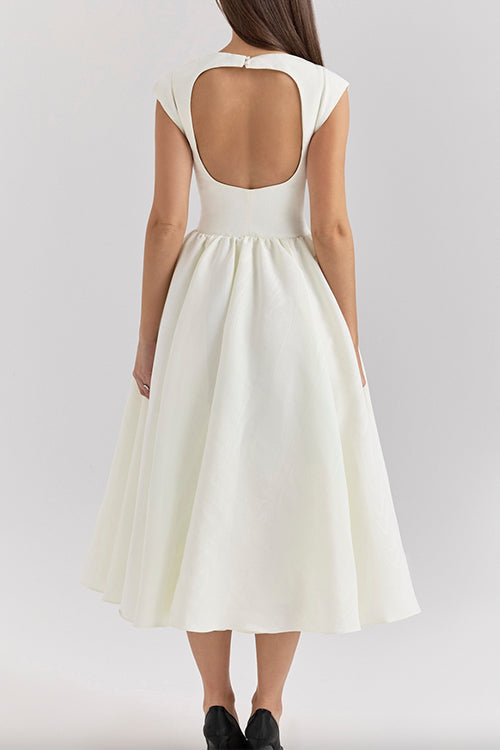 SANTORINI – Cap Sleeve Midi Dress – 2786