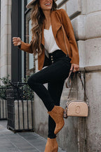 EDINBURGH – Faux Suede Moto Jacket – 1656