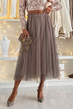 BIARRITZ – Mesh A-line Midi Skirt – 1559