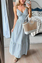 SPLIT – Striped Maxi Dress – 8677