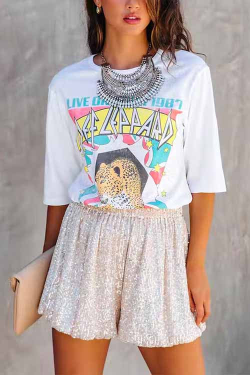 MYKONOS – Sequin Shorts – 6034