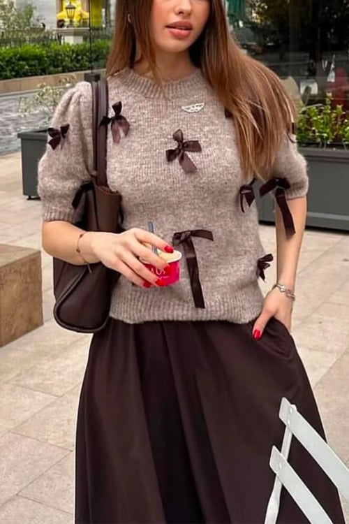 VALENCIA – Bow Detail Sweater Top – 3008