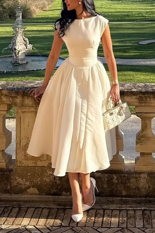 SANTORINI – Cap Sleeve Midi Dress – 2786