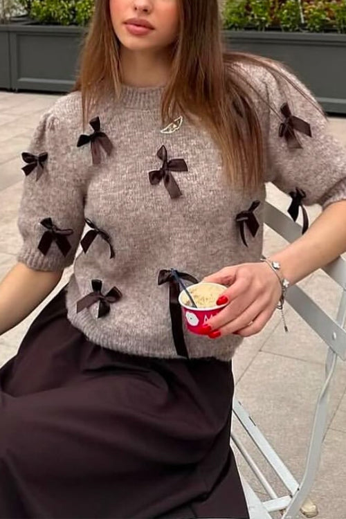 VALENCIA – Bow Detail Sweater Top – 3008