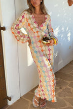 LISBON – Geometric Print Maxi Dress – 9449