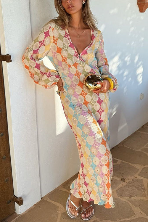 LISBON – Geometric Print Maxi Dress – 9449