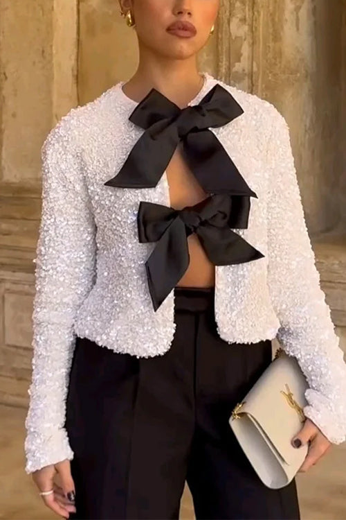 TALLINN – Sequin Bow Top – 9664