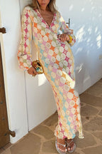 LISBON – Geometric Print Maxi Dress – 9449