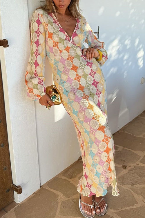 LISBON – Geometric Print Maxi Dress – 9449