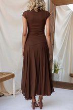 PALMA – Ruched Mesh Maxi Dress – 9247