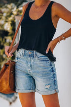 MARBELLA – Ripped Denim Shorts – 3103