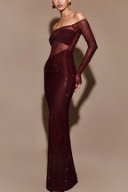 BRUGES – Off Shoulder Sequin Dress – 3218