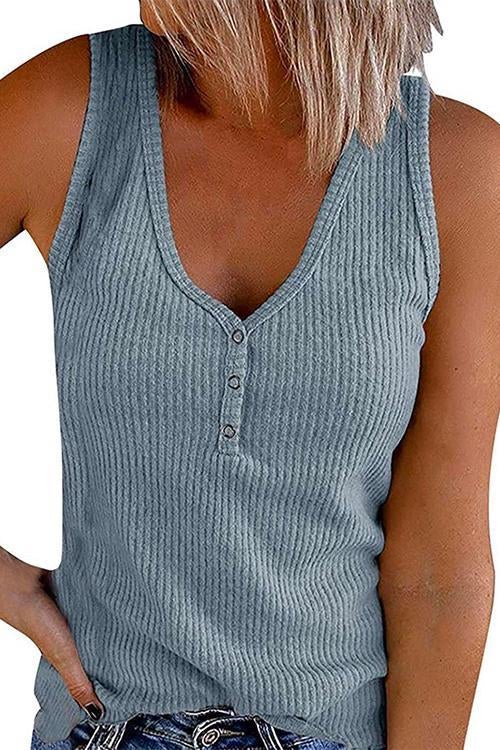 BARCELONA – V-Neck Button Top – 7785